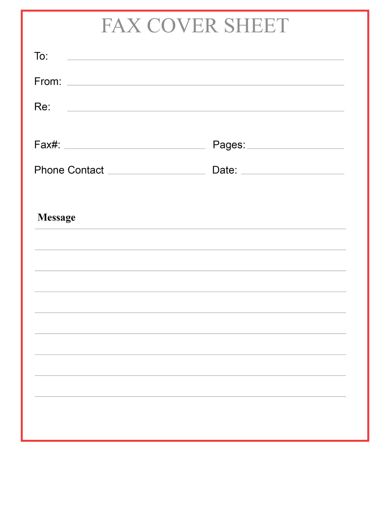 Fax Cover Sheet