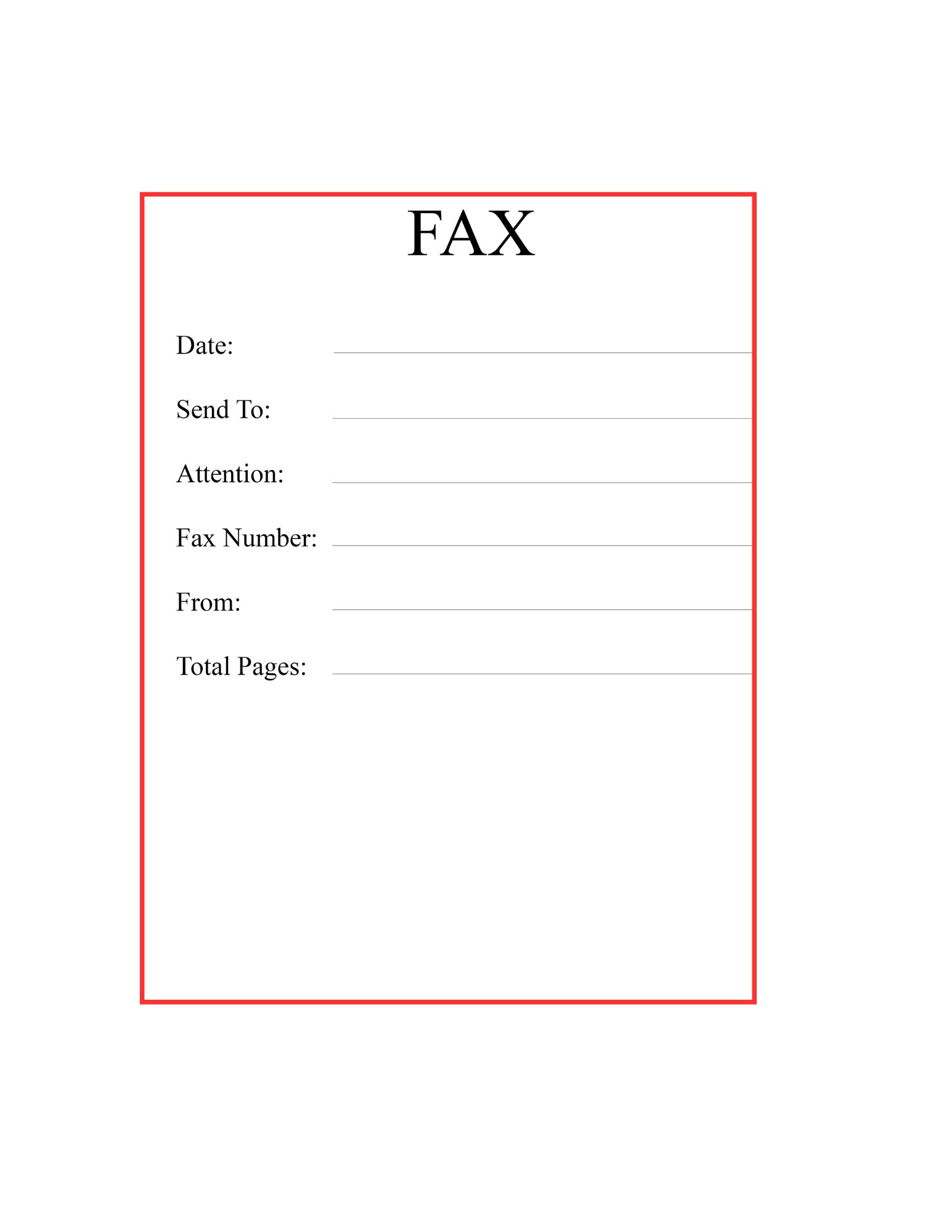 Fax Cover Sheet