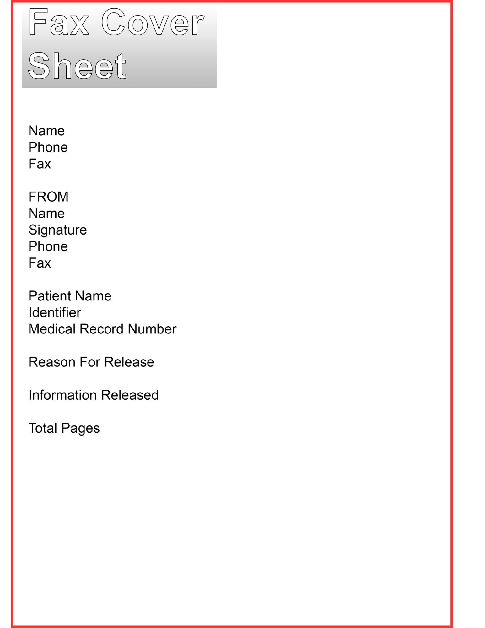 Fax Cover Sheet