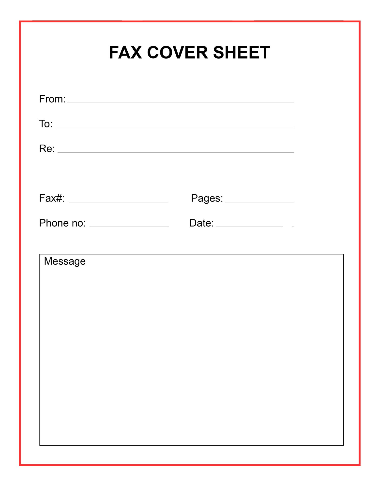Fax Cover Sheet