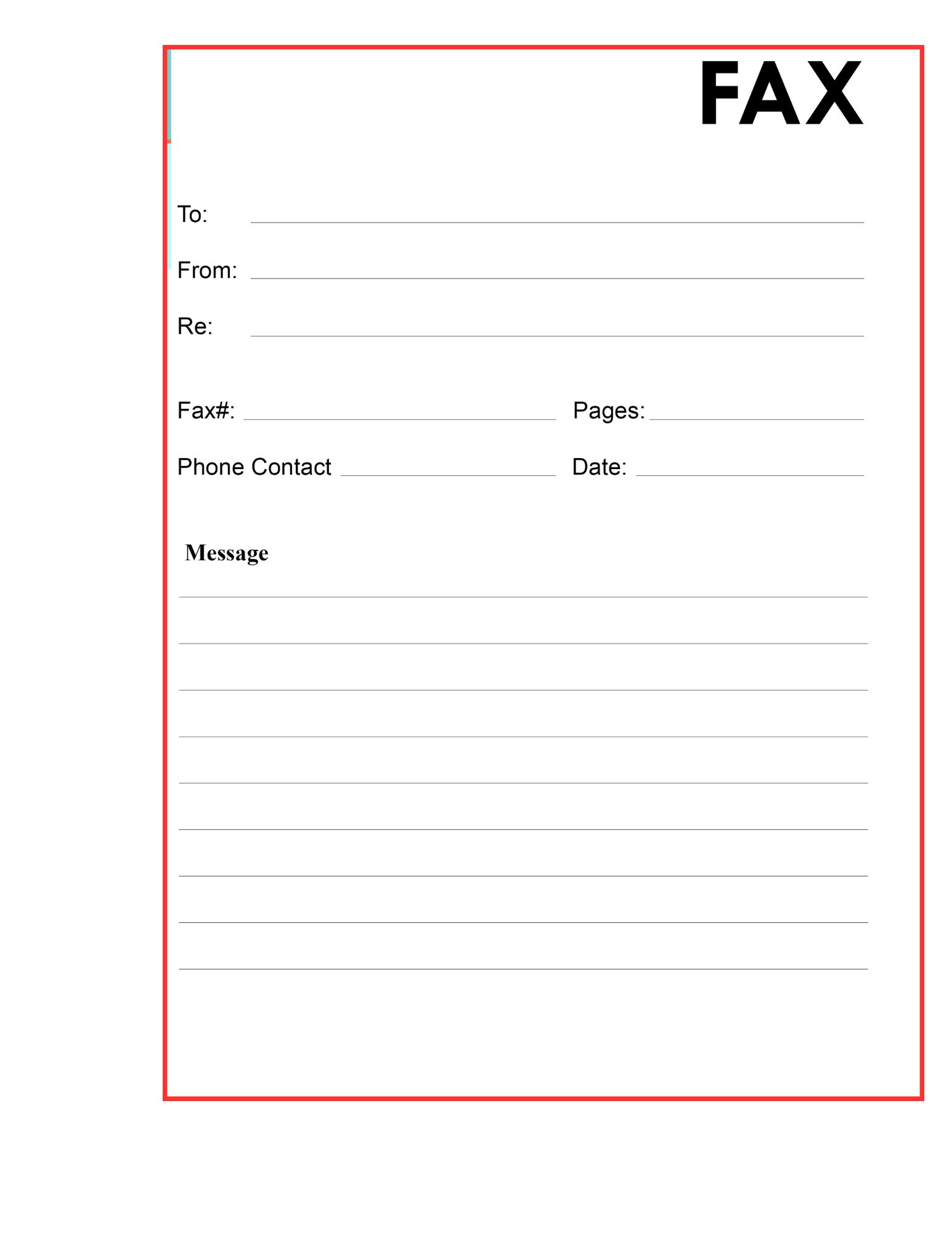 Fax Cover Sheet